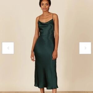 Bowen dress hunter green XS satin dress Park & Fifth